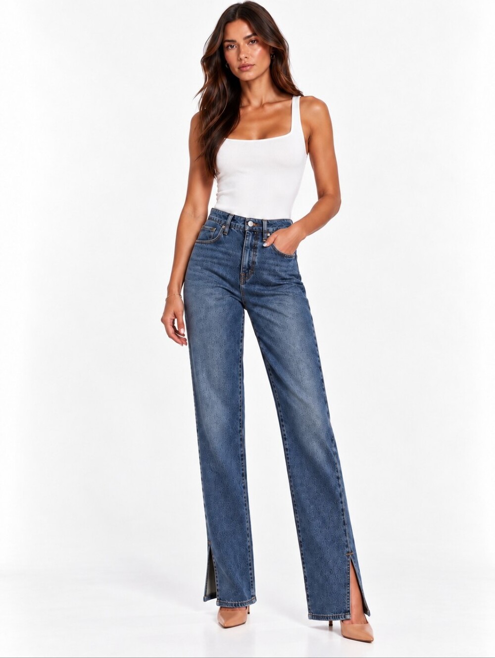Good American Good Boy High Rise Full Length Straight Leg Jeans Size 26